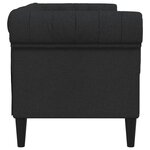 vidaXL Canapé Chesterfield 2 places noir tissu