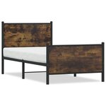 vidaXL Cadre de lit en métal sans matelas chêne fumé 90x200 cm