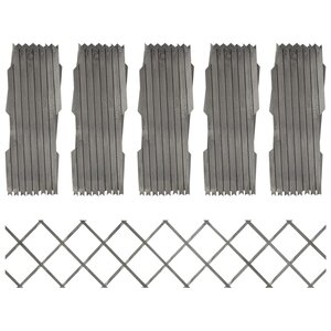 vidaXL Clôture à treillis 5 Pièces Gris Bois de sapin massif 180x30 cm