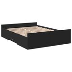 vidaXL Cadre de lit à tiroirs noir 140x190 cm bois d'ingénierie