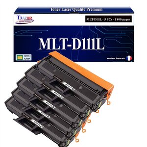 T3AZUR - 5x Toners compatibles avec Samsung MLT-D111L MLT-D111S pour Samsung Xpress 2078W M2020 M2020W M2021 M2021W M2022 M2022W M2026 M2026W M2070 M2070F M2070FW M2070W