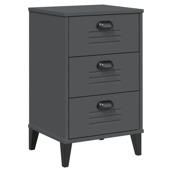 vidaXL Table de chevet VIKEN gris anthracite bois d'ingénierie