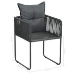 vidaXL Salon de jardin 7 Pièces PVC Résine tressée Noir et marron
