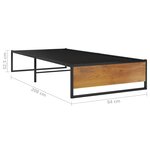 vidaXL Cadre de lit Noir Métal 90x200 cm