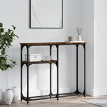 vidaXL Table console chêne fumé 90x22 5x75 cm bois d'ingénierie