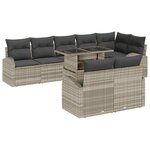Ensemble de Canapés de Jardin de 9 Pièces avec Coussins Gris Clair Poly Rattan
