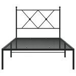 vidaXL Cadre de lit métal avec tête de lit noir 90x190 cm