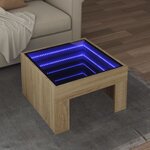 vidaXL Table basse avec LED infini chêne sonoma 50x50x30 cm