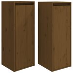 vidaXL Armoires murales 2Pièces Marron miel 30x30x80cm Bois de pin massif