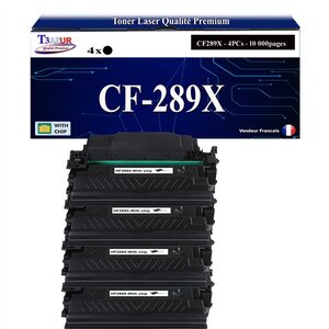 T3AZUR -4x Toners compatibles avec HP CF289X (89X) pour HP LaserJet Enterprise MFP M528 M528c M528z M507 M507dn M507dng M507n M507x