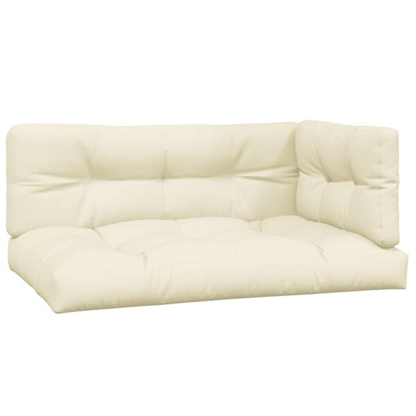 vidaXL Coussins de palette lot de 3 crème tissu