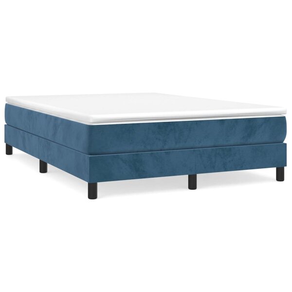 vidaXL Cadre de lit Bleu foncé 140x200 cm Velours