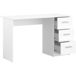 Chambre complète enfant 3 pièces - Lit + chevet + bureau - blanc mat
