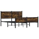 vidaXL Cadre de lit en métal sans matelas chêne fumé 140x190 cm