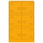 vidaXL Buffet jaune moutarde 67x39x107 cm acier