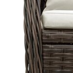 vidaXL Ensemble à manger de jardin et coussins 7 Pièces marron rotin