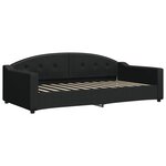 vidaXL Lit de jour avec gigogne et tiroirs noir 100x200 cm tissu