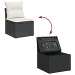 vidaXL Salon de jardin 12 Pièces avec coussins noir résine tressée