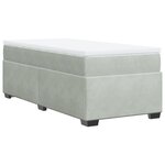 vidaXL Sommier à lattes de lit et matelas Gris clair 100x200cm Velours