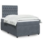 vidaXL Sommier à lattes de lit et matelas Gris foncé 120x200cm Velours