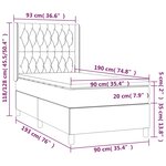 vidaXL Sommier à lattes de lit matelas LED Gris foncé 90x190cm Velours