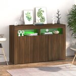 vidaXL Buffet avec lumières LED chêne marron 115 5x30x75 cm