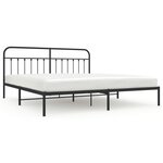 vidaXL Cadre de lit métal avec tête de lit noir 193x203 cm