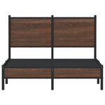 vidaXL Cadre de lit en métal avec tête de lit chêne marron 120x200 cm
