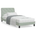 vidaXL Cadre de lit avec tête de lit Gris clair 80x200 cm Velours