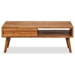 vidaXL Table basse Bois massif avec tiroir sculpté 100x50x40 cm