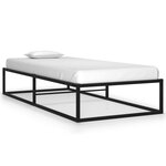vidaXL Cadre de lit Noir Métal 90x200 cm