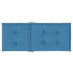 vidaXL Coussins de chaise à dossier haut lot de 2 bleu mélangé tissu