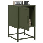 vidaXL Tables de chevet 2 Pièces vert olive 36x39x60 5 cm acier