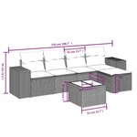 vidaXL Salon de jardin 6 Pièces avec coussins gris clair résine tressée