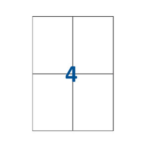 Lot de 3000 Planches étiquettes autocollantes blanches sur feuille A4 : 105 x 148 5 mm (4 étiquettes)