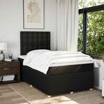 vidaXL Sommier à lattes de lit avec matelas Noir 120x200 cm Tissu