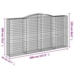 vidaXL Paniers à gabions arqués 6 Pièces 400x50x200/220 cm Fer galvanisé