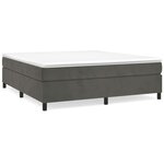 vidaXL Cadre de lit Gris foncé 200 x 200 cm Velours