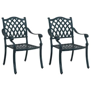 vidaXL Chaise de jardin 2 Pièces Vert 56 x 55 x 92 5 cm Aluminium