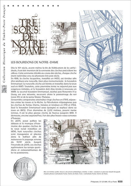Document philatélique - Trésors de Notre-Dame - Les Bourdons