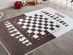 Tapis enfant Echec 80 x 150 cm - Marron