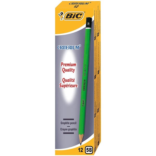 Crayon papier graphite hexagonal criterium 550 mine 5b x 12 bic