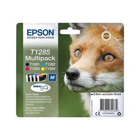 Epson multipack  t1285 - renard - noir  cyan  magenta  jaune