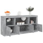 vidaXL Buffet avec lumières LED gris béton 142 5x37x67 cm