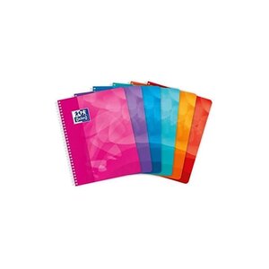 Cahier spirale Polypro grands carreaux seyès 100 pages 90 g Couleurs Aléatoires OXFORD