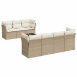 vidaXL Salon de jardin avec coussins 8 Pièces beige résine tressée
