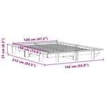 vidaXL Cadre de lit sans matelas cire marron 120x190cm bois pin massif