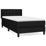 vidaXL Sommier à lattes de lit et matelas Noir 80x200 cm Tissu