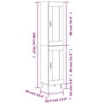 vidaXL Buffet haut Blanc 34 5x34x180 cm Bois d'ingénierie
