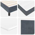 Lit à sommier box avec matelas gris foncé 140x200 cm en velours
